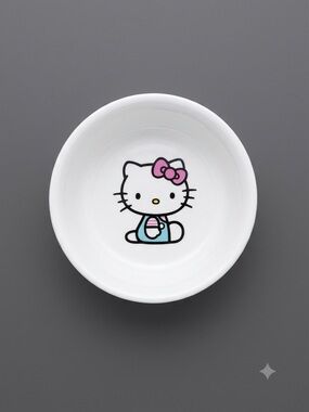 Sanrio Hello Kitty Pet Food Water Bowl Cat Dish with Non-Slip Base White NWT